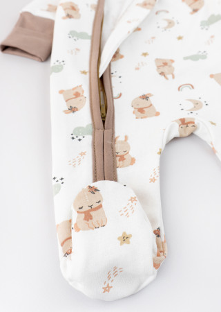 Комбинезон для новорожденных с молнией и легким начосом