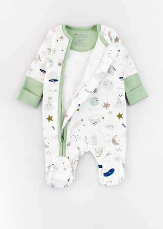 Комбинезон для новорожденного с легким начосом и закрытыми ножками