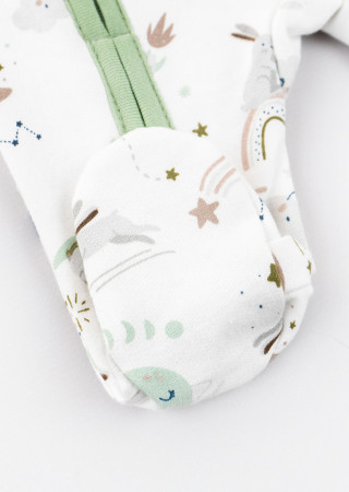 Комбинезон для новорожденного с легким начосом и закрытыми ножками