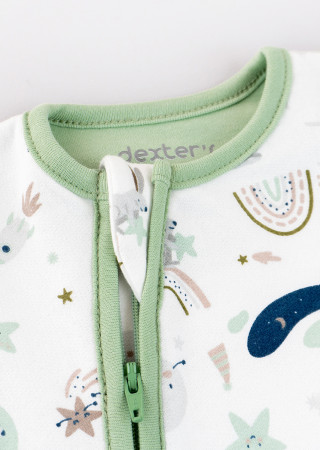 Комбинезон для новорожденного с легким начосом и закрытыми ножками