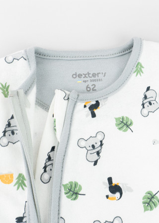 Infant zip-up onesie with closed feet