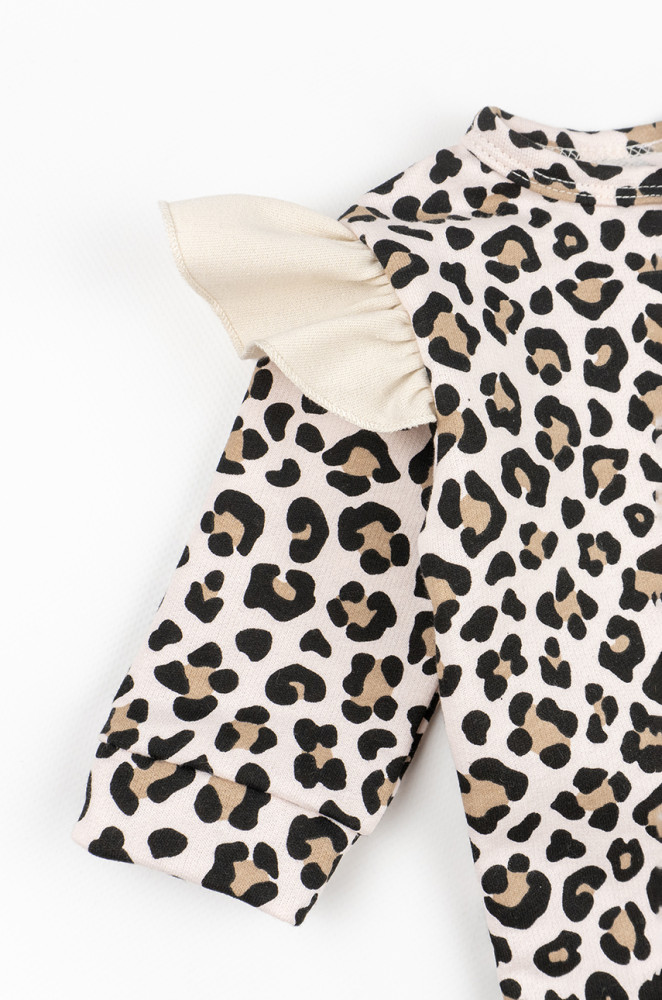 Leopard Print Romper with Headband for Newborn Girl