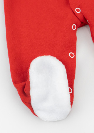 Праздничный комбинезон с пушистыми элементами и вышивкой