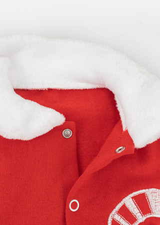 Праздничный комбинезон с пушистыми элементами и вышивкой