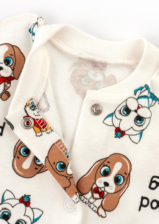 Cotton Baby Romper – Outside Seams – Dog Pattern