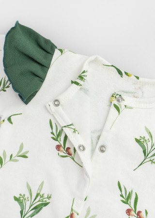 Cotton baby romper and fleece fabric headband