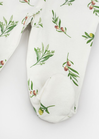 Cotton baby romper and fleece fabric headband