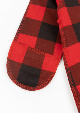 Человечек для новорожденных в клетку из трикотажа с начёсом