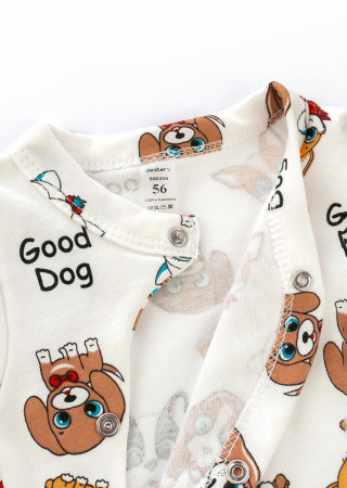 Śpioszki niemowlęce Cute Dogs z ukośnym zapięciem na napy