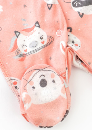 Pink Panda Newborn Sleepsuit – Outside Seams for Sensitive Skin