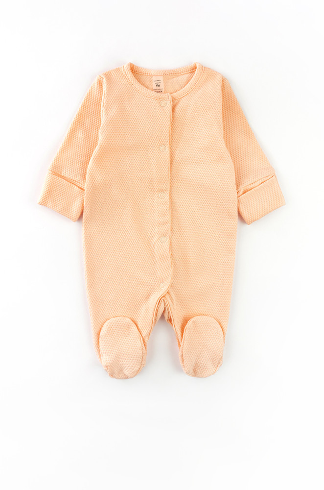 Baby Girl Sleepsuit in Lightweight Textured Fabric