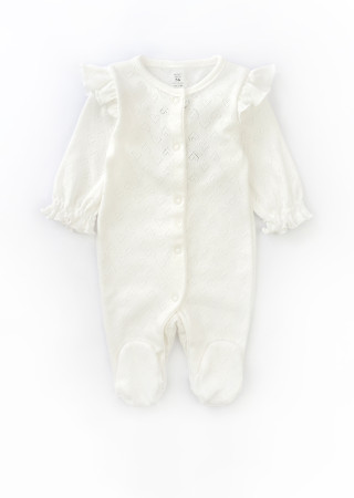 Ажурный комбинезон с шапочкой для новорожденной