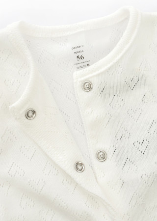 Ажурный комбинезон с шапочкой для новорожденной