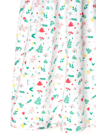 Girls Cotton Dress Field Flowers with Flutter Sleeves