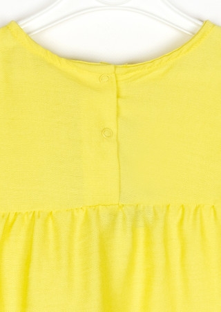 Girls Dress with Tiered Skirt and Flutter Sleeves