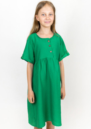 Summer Loose-Fit Children's Dress with Buttons