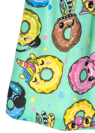 Lekka bawełniana sukienka Donuts dla dziewczynki