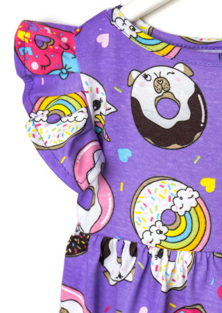 Summer Girl Dress Violet Donuts Kulir Cotton