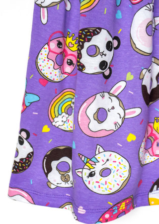 Summer Girl Dress Violet Donuts Kulir Cotton