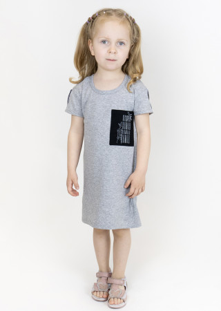 Girls dress-tunic with short sleeves and decorative pocket