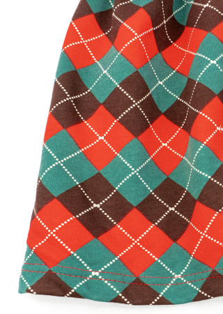 Ciepła sukienka dziecięca w kratkę na Boże Narodzenie